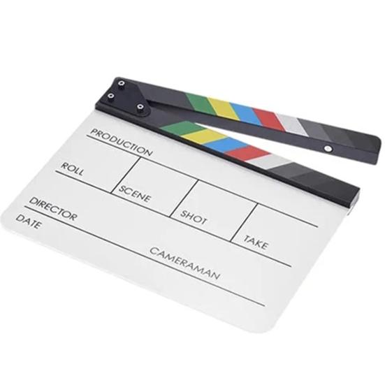 Film Clapper Board Acrylic Dry Erase Slate Colorful Director Video Scene Clapboard Cut Prop Whiteboard Marker Filming Tool