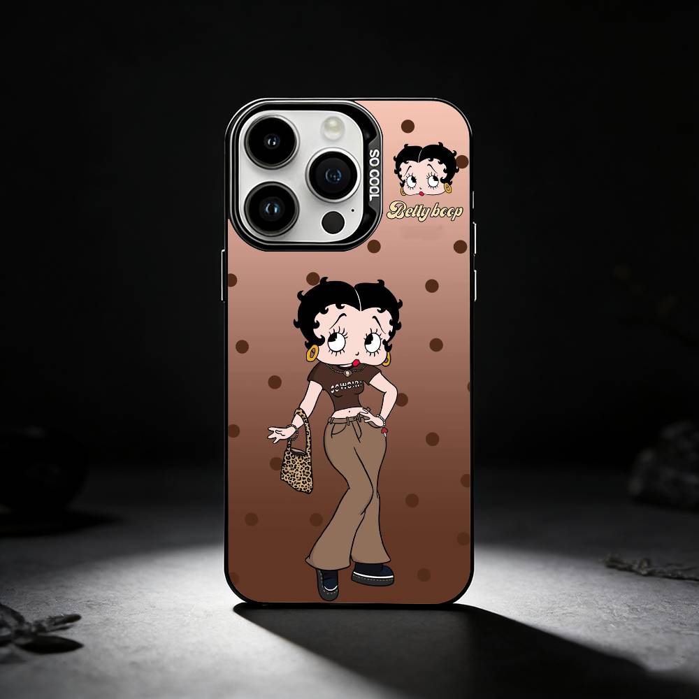 B-Betty Cute B-Boop Phone Case For iPhone 17,16,15,14,13,12,11 Plus,Pro Max,XS,Colored silver phone case