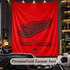 TapestryDetroit Red Wings Custom Name Text Personalized Wall Hanging Tapestry Home Wall Decor