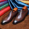 Spring Autumn Men's Leather Shoes Handmade High Quality Casual Oxford Business Work Shoes Black Coffee Lace-up Comfortable Man Shoe