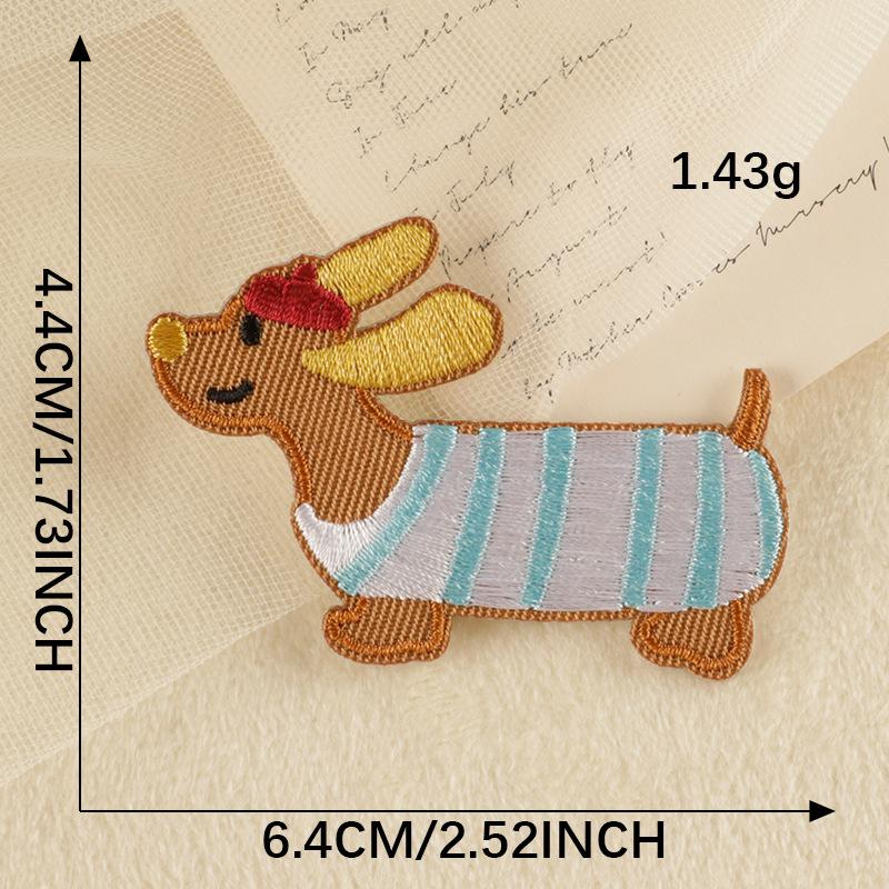 Оригинальная вышитая этикетка самоклеящаяся нашивка милая колбаска собака чехол для мобильного телефона аксессуары вышитая наклейка аксессуары нашивка наклейка из ткани