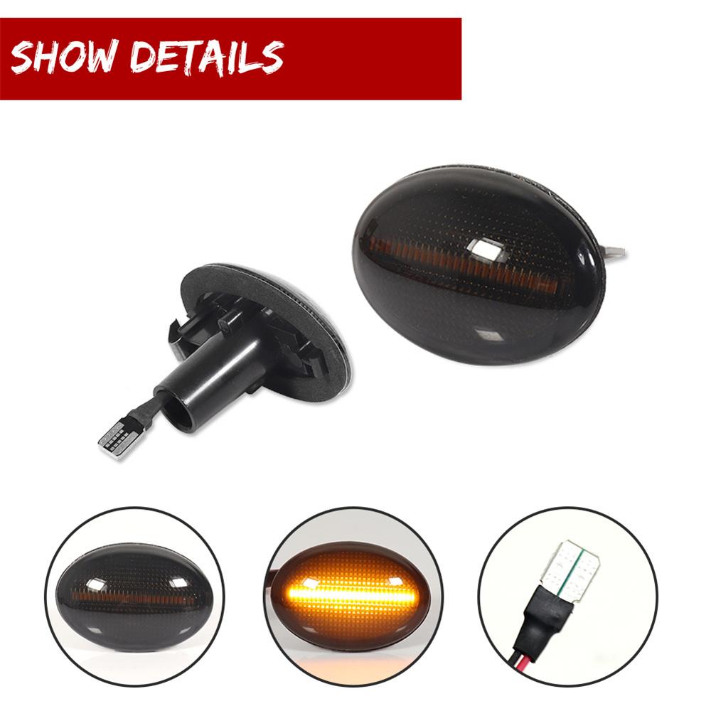 Smoked / Clear / Yellow Lens Amber LED Front Fender Side Marker Turn Signal Lights For Gen 2nd MINI Cooper R55 R56 R57 R58 R59