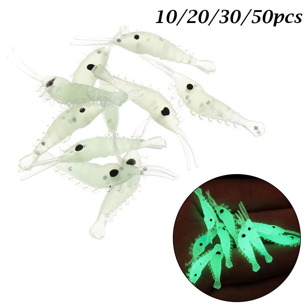 Biomimetic Creative Sea Fishing Hook Worm Silicone Shrimp Fake Bait Luminous Shrimp Fishing Lures