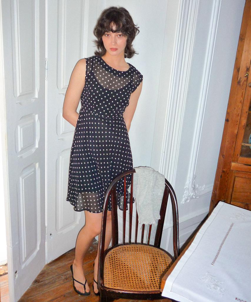 Hakesh Moss Dress_Black Dot