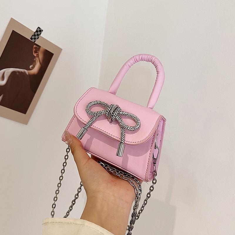 Женская модная маленькая сумка с бантом, новинка весны 2024, универсальная сумка через плечо