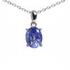 Ожерелье с подвеской из натурального голубого танзанита овальной формы 7*9 мм, простой, легкий, роскошный дизайн, настоящие драгоценные камни, ювелирные украшения для женщин и девушек, подарок на день рождения