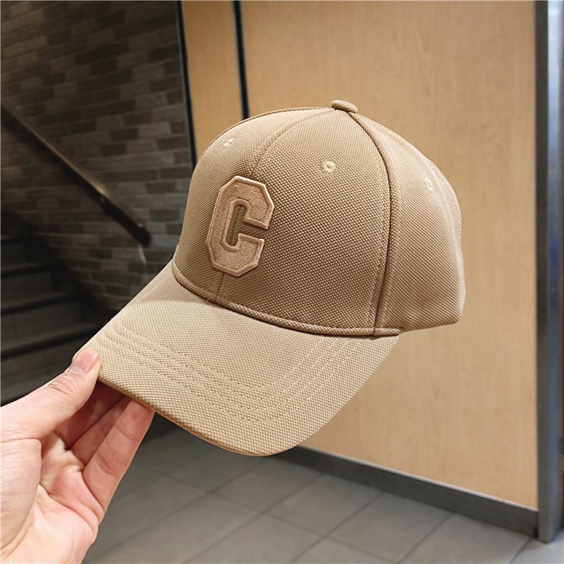 24 new hard top three-dimensional Korean embroidery big C letter high-end baseball hat big head deep top cap