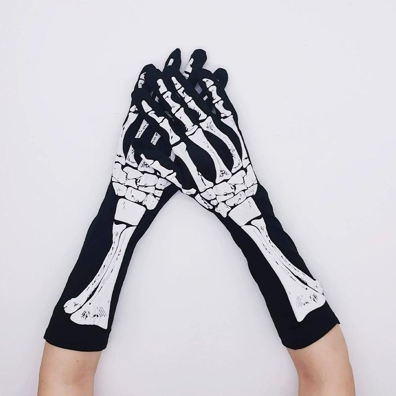 Halloween Skeleton Skeleton Gloves Trick Dark Wind Convex Gloves Skeleton Ghost Festival Costume