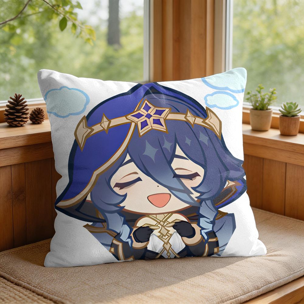 Layla Cute Genshin Impact Cushion Cover Square Short Plush Pillow Case Living Room Sofa Home Decor Funda X