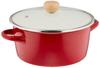 Pearl Metal Crevia Enamel Glass Lidded Pot, 22cm, Red