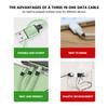 Автомобильный выдвижной кабель 3 в 1 Micro Data USB Type C для быстрой зарядки для Opel ADAM ASTRA J K CORSA E INSIGNIA MOKKA VIVA Meriva