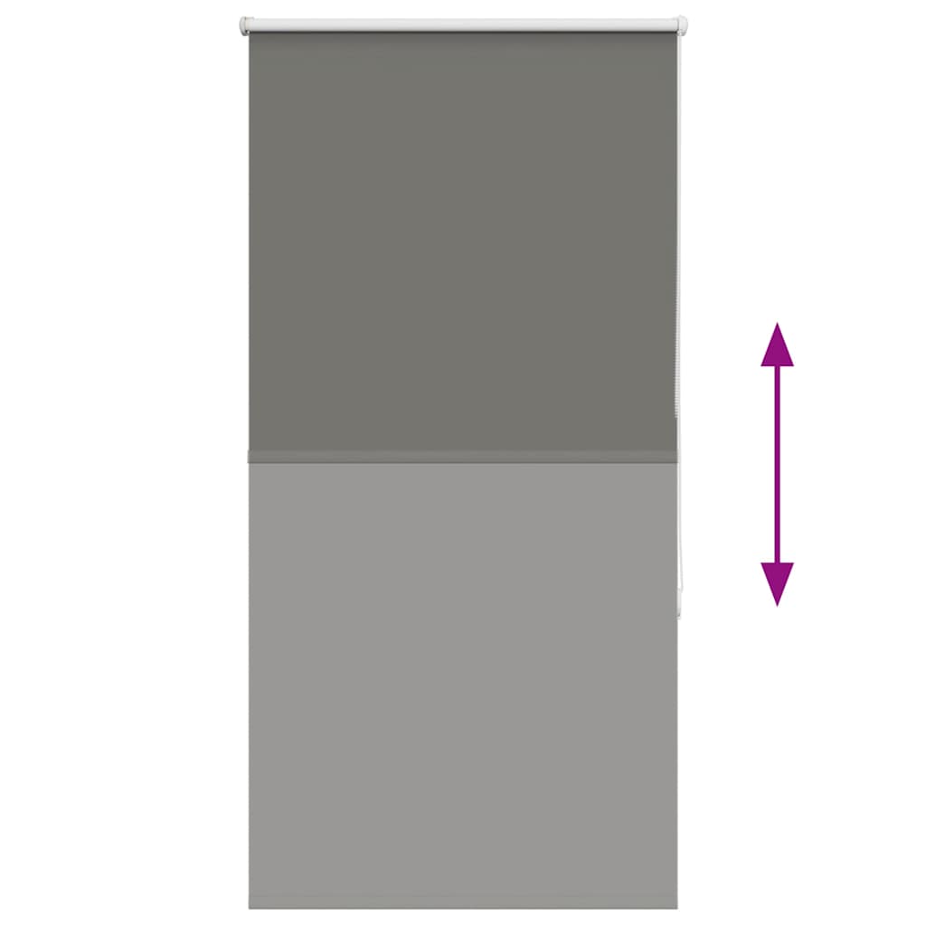 Blackout Roller Blind Grey 80x130 cm Fabric Width 75.7 cm Polyester