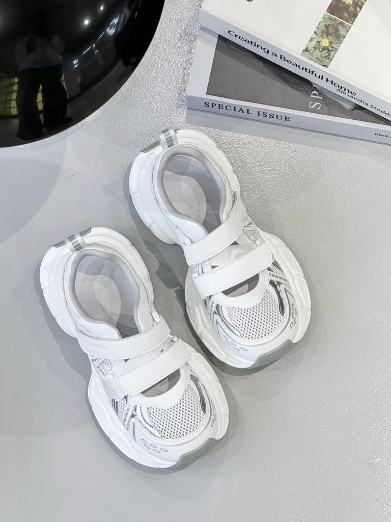 Thick-soled Hollow Dad Shoes Women's Spring and Summer New Versatile Velcro Fashion Casual Sports Sandals