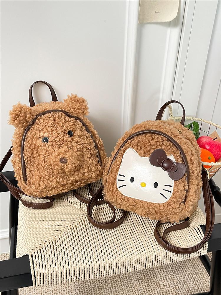 Плюшевый рюкзак-кошка Hello Kitty для девочек Модный повседневный рюкзак