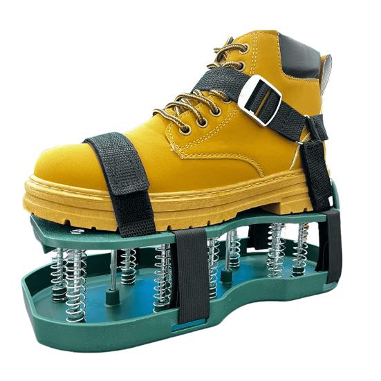 Обувь для аэрации газона Двухслойная обувь для аэрации с регулируемыми ремнями Пружинная основа из стали