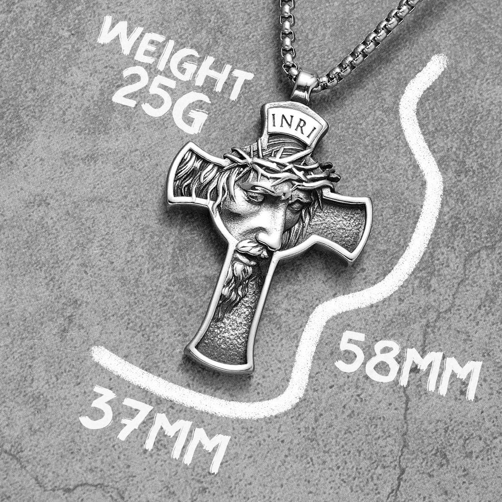 INRI Иисус Крест Религиозный Амулет Из Нержавеющей Стали Мужчины Женщины Ожерелья Подвески Цепи Панк Модные Ювелирные Изделия Креативный Подарок Оптовая Продажа