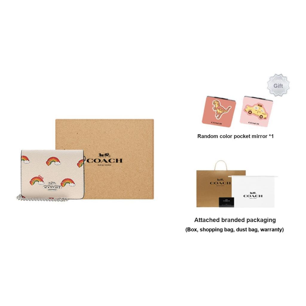 New COACH Cow Leather Wallet, Handbag, Crossbody Bag, Shoulder Bag Women's White CK391-SVCAH