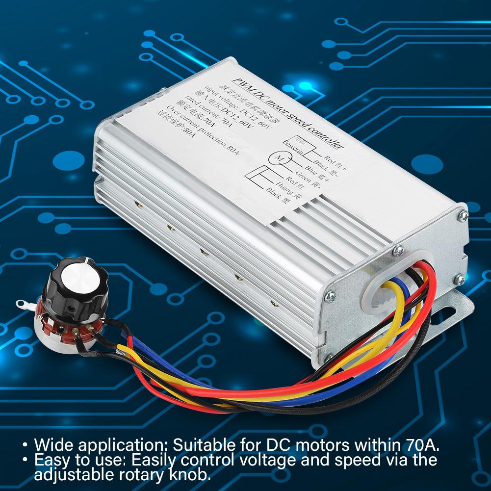 DC 12V‑60V 70A PWM Motor Speed Controller Adjustable Drive Control Regulator