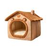 Washable Cat House Foldable Puppy Kennel Puppy Cave Pet House  Autumn