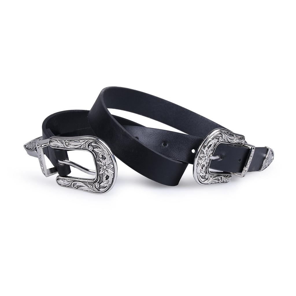 Vintage Floral Design Womens Faux Leather Belt With Alloy Buckle