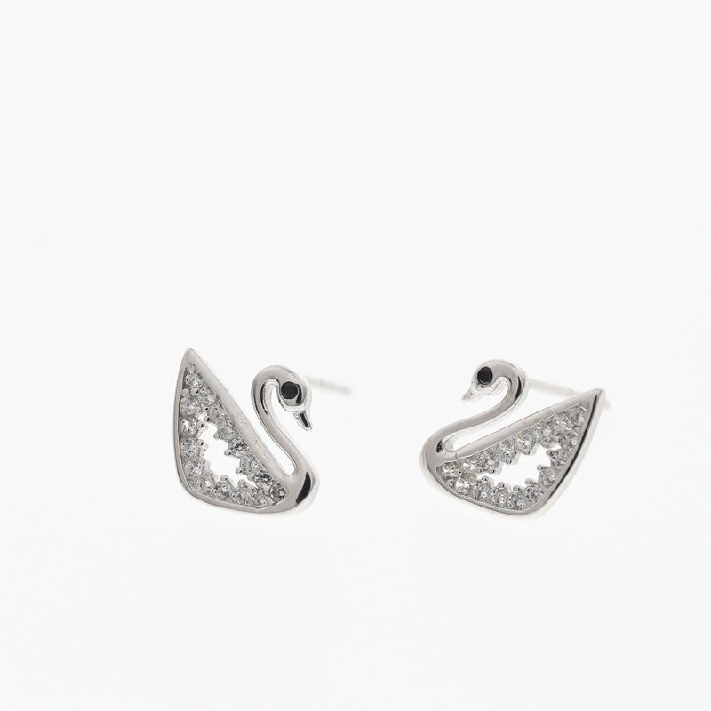 Серьги-лебеди с бриллиантами для женщин, легкие, роскошные, универсальные, модные, свежие, корейские, элегантные и высококачественные серьги