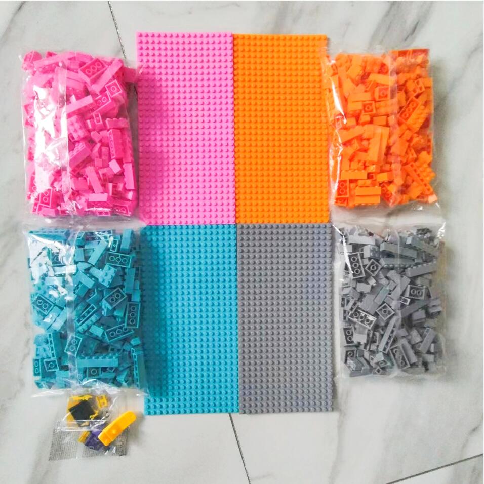 Building Blocks Hybrid Particles520g Bulk 17Colours DIY Toys for Children Free Base Plate Jigsaw Puzzle