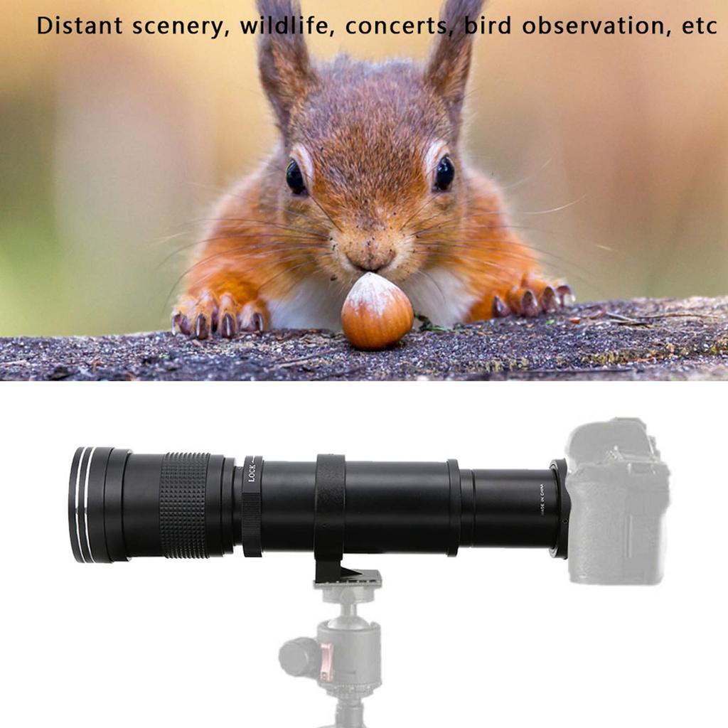 Telephoto Manual Focus Zoom Lens for Nikon F Mount Cameras with 2X Telephoto Zoom Lens Lens, 420‑800mm F8.3‑16 Teleconverter, (Black)