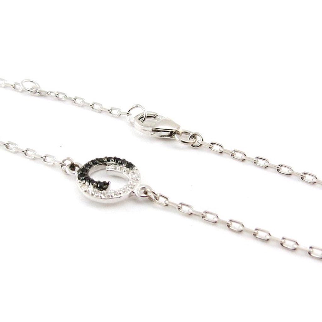 Les Trésors De Lily [J0850] - Silver Bracelet 'Scarlett' Black White (rhodium-plated) - 10 Mm