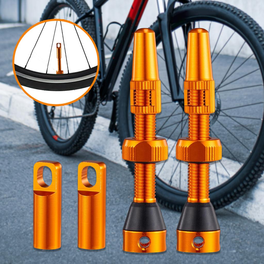 Шток клапана бескамерной шины Presta 60 мм, легкий сплав, шток клапана Presta с инструментом для снятия сердечника клапана и колпачками штока клапана