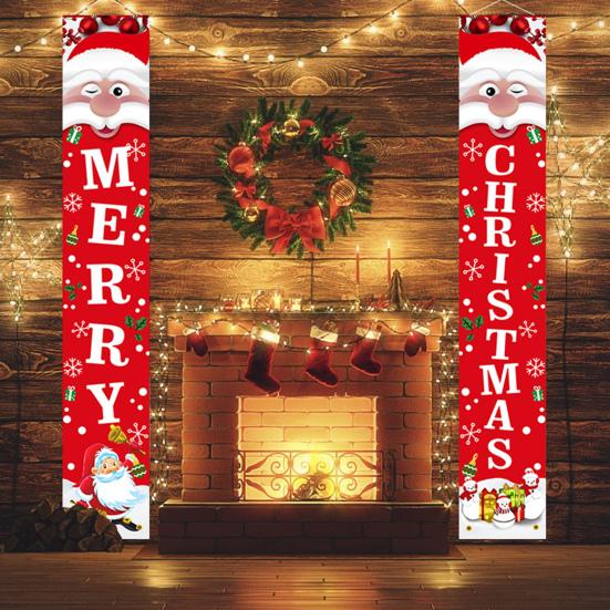 1 пара рождественских двустиший, которые легко повесить, Санта-Клаус, знак на крыльцо, баннеры на дверь, многоразовые подвесные двустишия для входной двери, принадлежности для новогодней вечеринки
