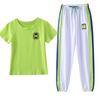 Summer Two-piece Set Short-sleeved Top and Sports Pants with Contrast Color