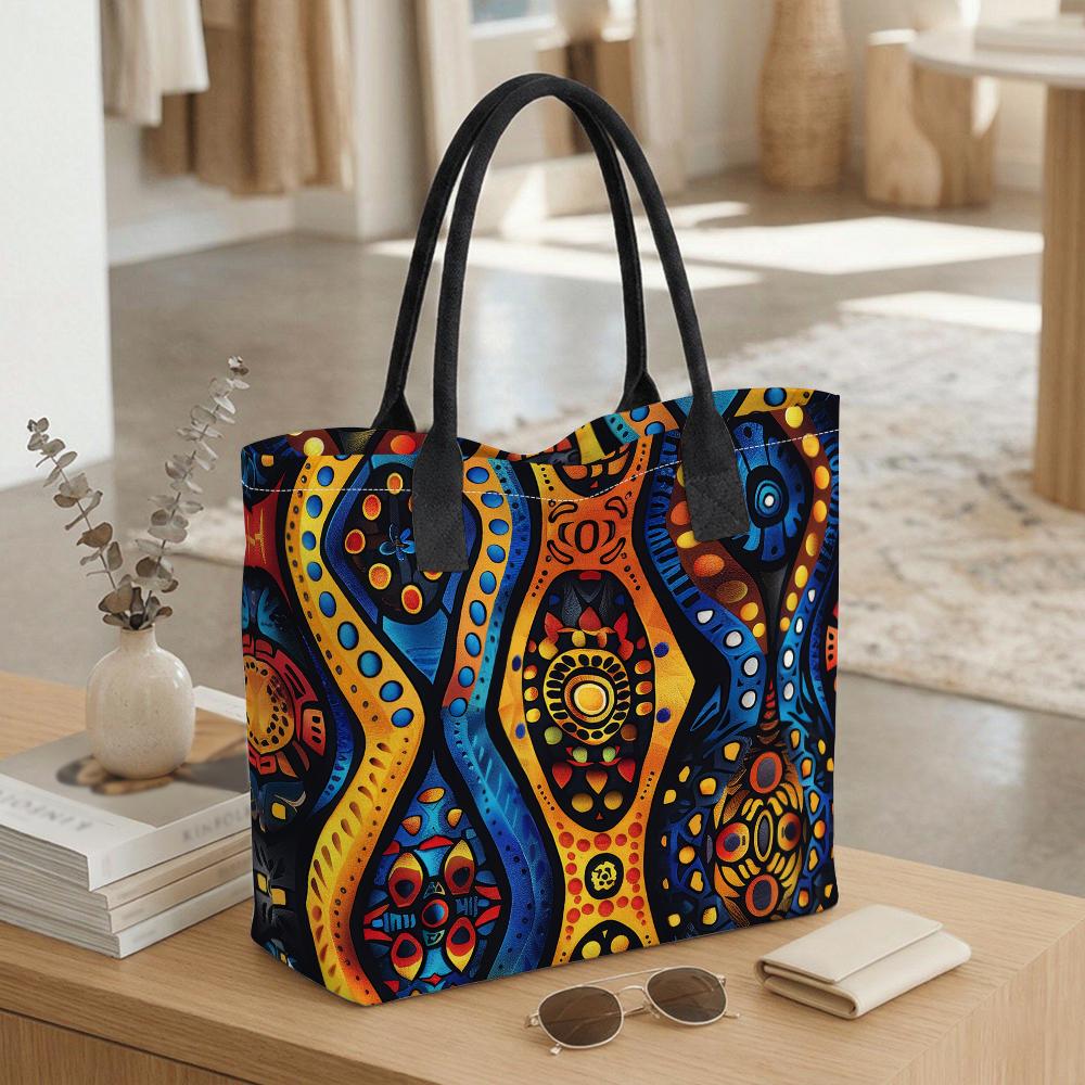 Богемная tribal print большая вместительная сумка-тоут для повседневного использования
