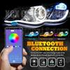 2 шт. RGB LED Дневные Ходовые Огни Поворотники Светодиодные Полоски Для Фары Автомобиля, Управление Через Приложение/RF Пульт, 12В