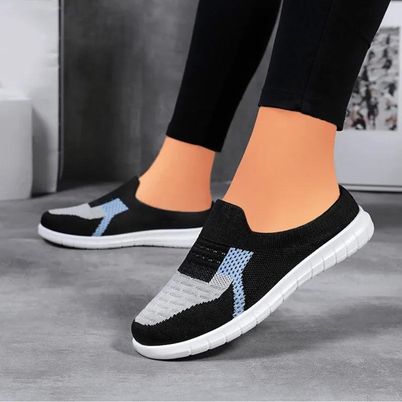 fashion Ladies Shoes on Sale 2024 New Slingbacks Women's Slippers Autumn Breathable Mesh Solft Sole Light Comfortable Flat Slippers