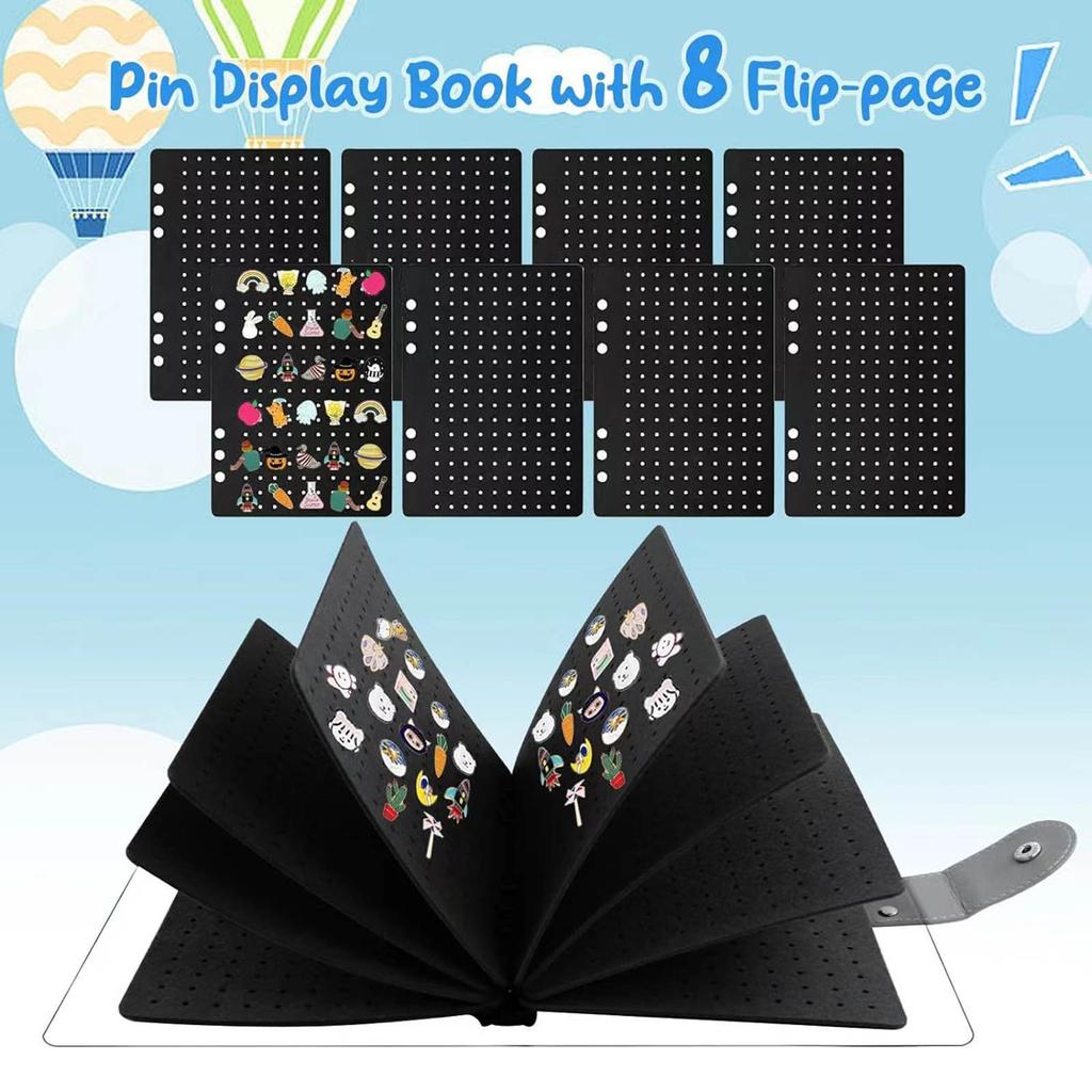 Pin Showcase and Storage Album Pin Display Case Felt Texture Pin Storage Album Pin Showcase Holder for Enthusiasts