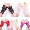 Lace Rose Flower Mesh Mittens Half Finger Wedding Bridal Gloves New Riding Driving Mittens Sexy