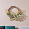 Christmas Gold Ball & Leaf Wreath with Pine Needles and Cones for Indoor Fireplace or Wall Décor