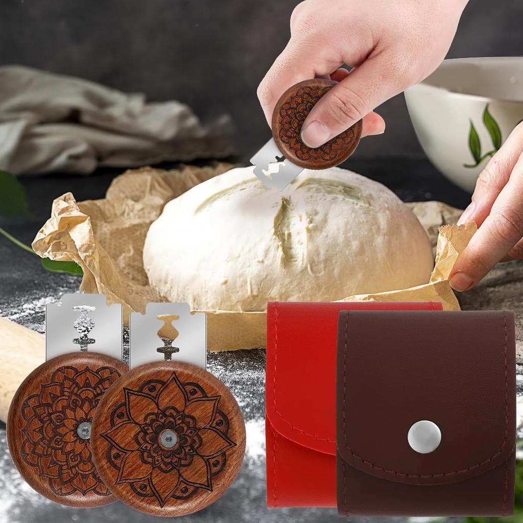 2Pcs UFO Bread Lame Cutter for Scoring Homemade Dough Bread Dough Scoring Tool with 10 Blades 4.8cm Stainless Steel Sourdough Bread Scorer Dough