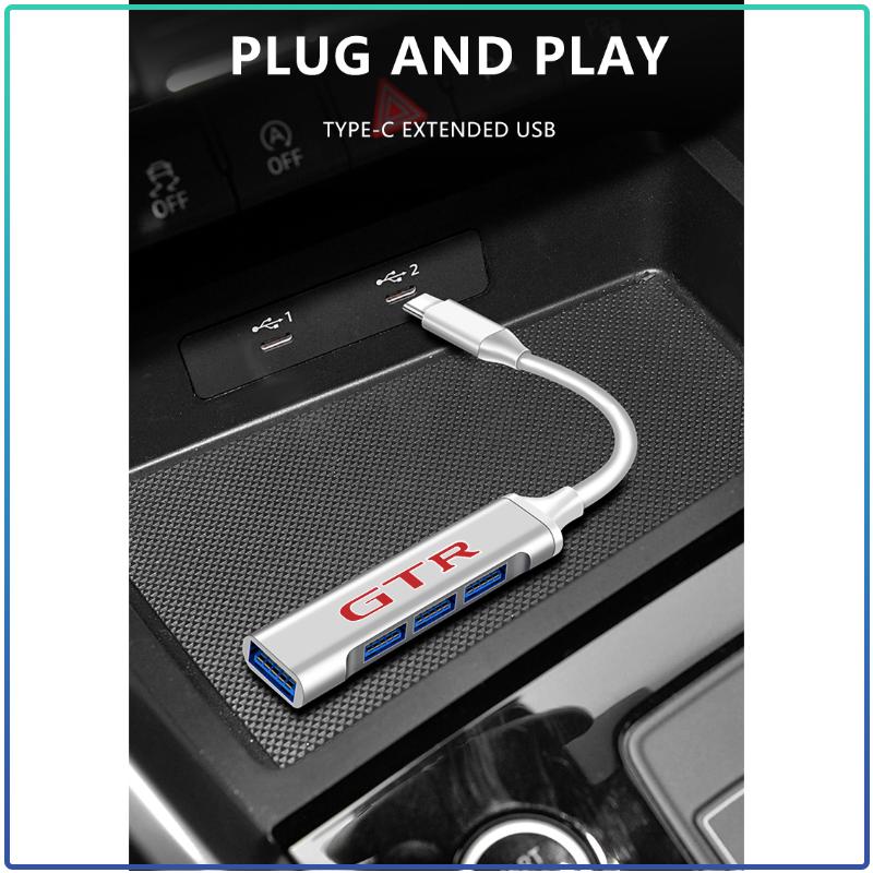 1 шт. Type-C на USB Адаптер-Хаб с несколькими портами Автоаксессуары Для Nissan GTR GT-R NISMO R35 Teana Skyline Kawasaki