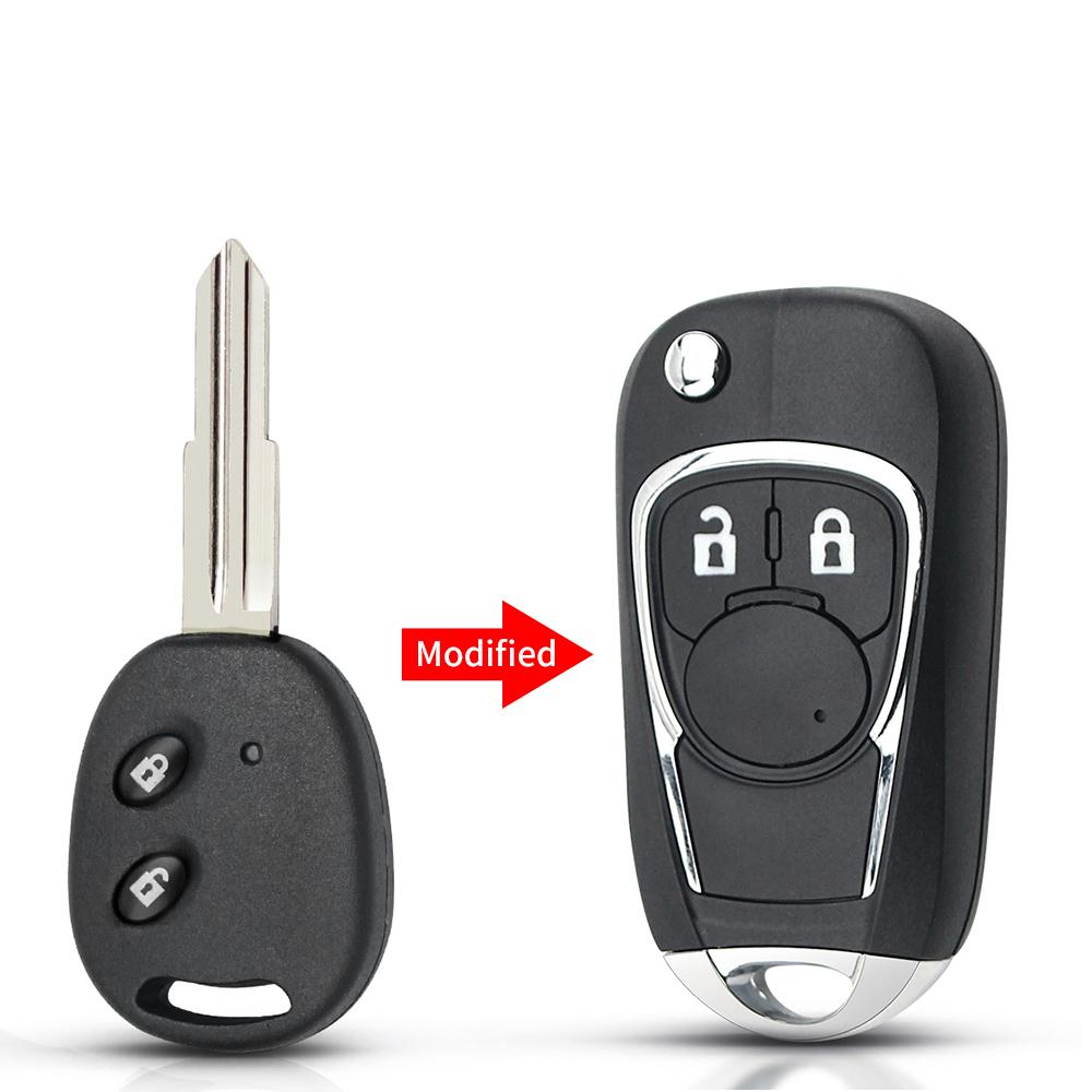 KEYYOU Modified Flip Key Shell For Chevrolet LOVA Sail Epica Lechi Spark Folding 2 Buttons Remote Car Key Case Left/Right Blade