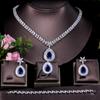 CMM Luxury Waterdrop Cubic Zirconia 4pcs Necklace Earrings Bracelet Ring Set for Brides