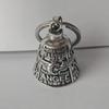 Vintage 3D Design Motorcycle Guardian Bell Retro Punk Style Biker Good Luck Charm Alloy Wing Design Evil Spirit Trap Bell Men