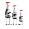 3Pcs/Set Chic Painted Chicken Statue Stylish Desktop Rooster Figurine  Home Decor