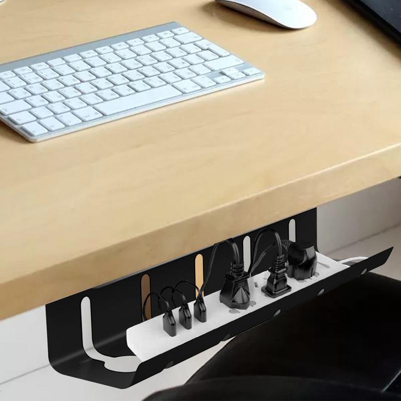 Under Desk Cable Management Tray Under Table Storage Rack Wire Organizer For Office Surge Protector Cable Holder for Home
