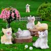 Миниатюрные фигурки кошек из смолы, милые реалистичные статуэтки кошек, миниатюрные фигурки животных