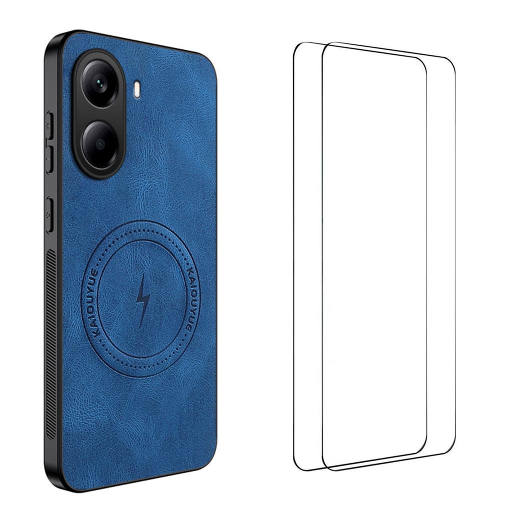 For Xiaomi Poco X7 Pro 5G/Xiaomi Redmi Turbo 4 5G Magnetic Case WANLONFENG SD Series PC TPU Phone Cover with 2Pcs Screen Film