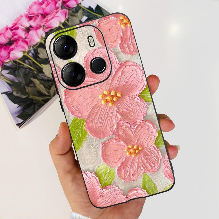 Чехол для телефона Tecno Spark GO 2023 BF7n Tecno Pop 7 Pro BF7 Pop7 Задняя крышка Матовый Мягкий силикон Чехол Fundas Масляный цветок Сердце