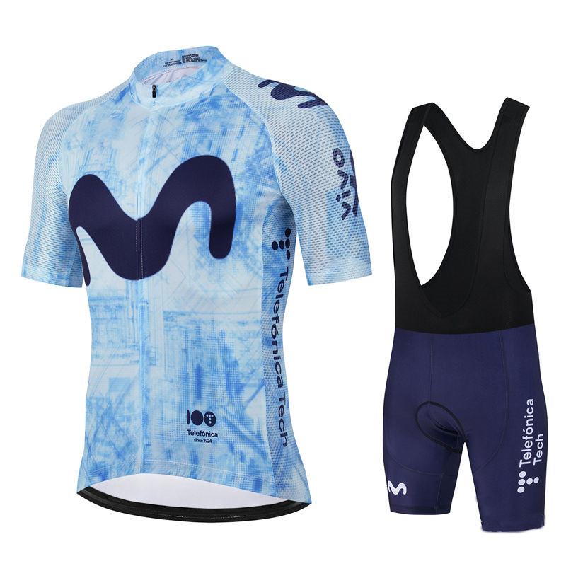 Movistar Pro Team Летний Велосипедный Костюм Майка Мужская Дышащий Комплект Одежды для Горного Велосипеда Велосипед Гора Майка Одежда для Велосипеда