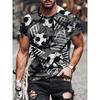 T-shirt Men's 3D Printed Football Pattern Summer Men And Women Casual Everything Simple Style Oversized Round Neck T-shirt Top