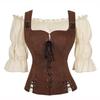 Костюм Женский Средневековый Жилет Косплей Большой Размер Средневековые Комплекты Блузок Эпохи Возрождения Жилет Коричневый Черный Синий